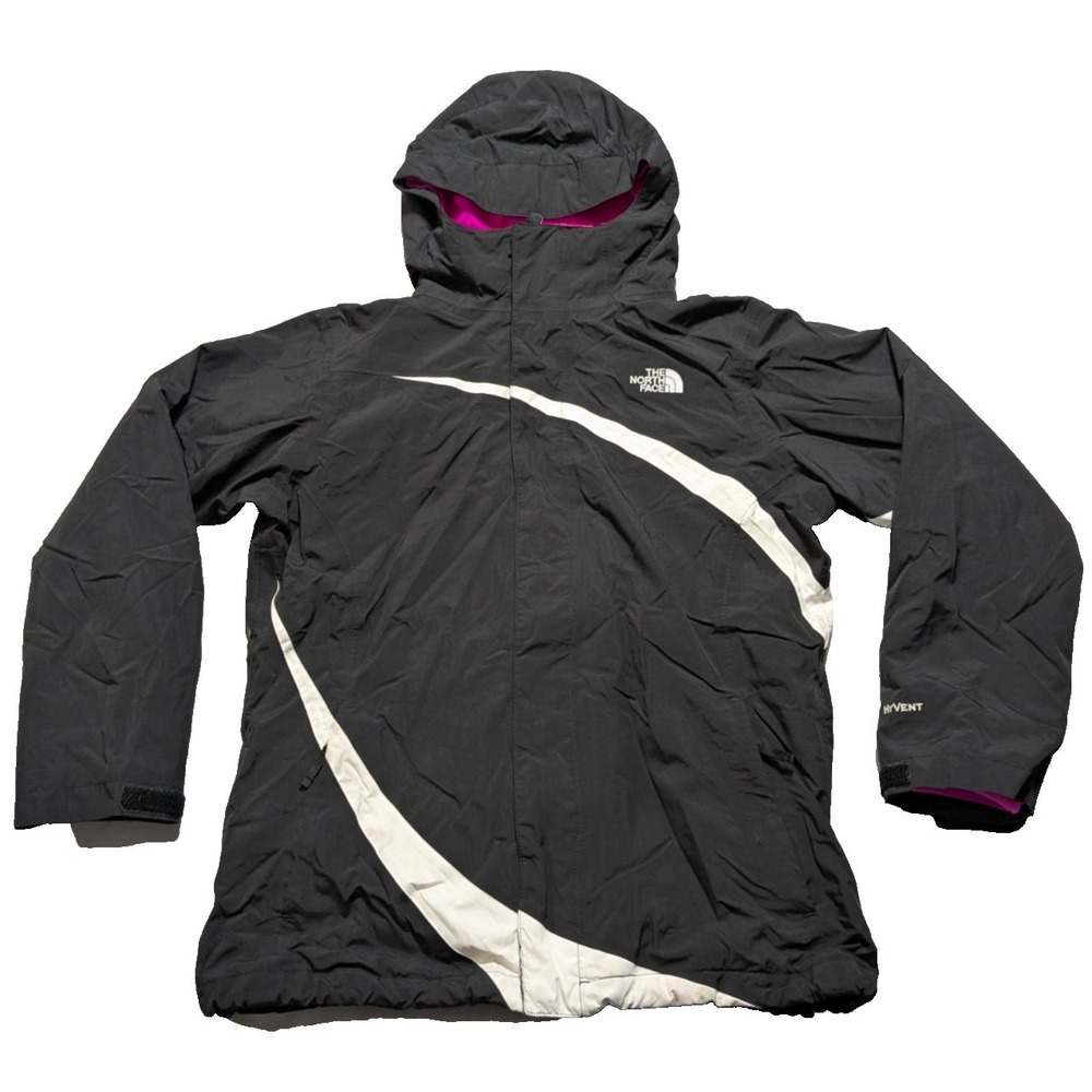 North Face 3 in 1 HYVENT Jacket - Girls XL 18 Black Nylon + Pink‎ Fleece